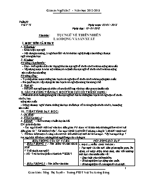 Giáo án Ngữ văn lớp 7 - Tiết 73 đến 140 - Năm học 2012-2013 - Tống Thị Tuyết